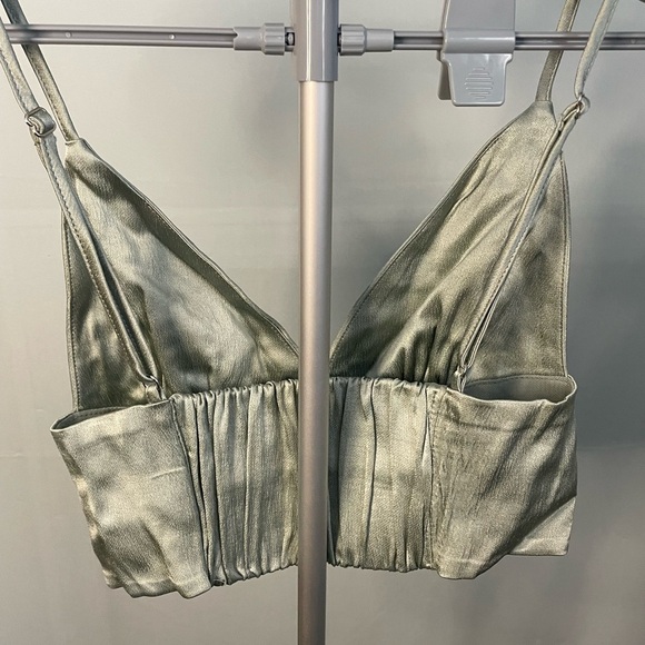 Zara shiny cami bralette crop top size XS - Picture 5 of 11